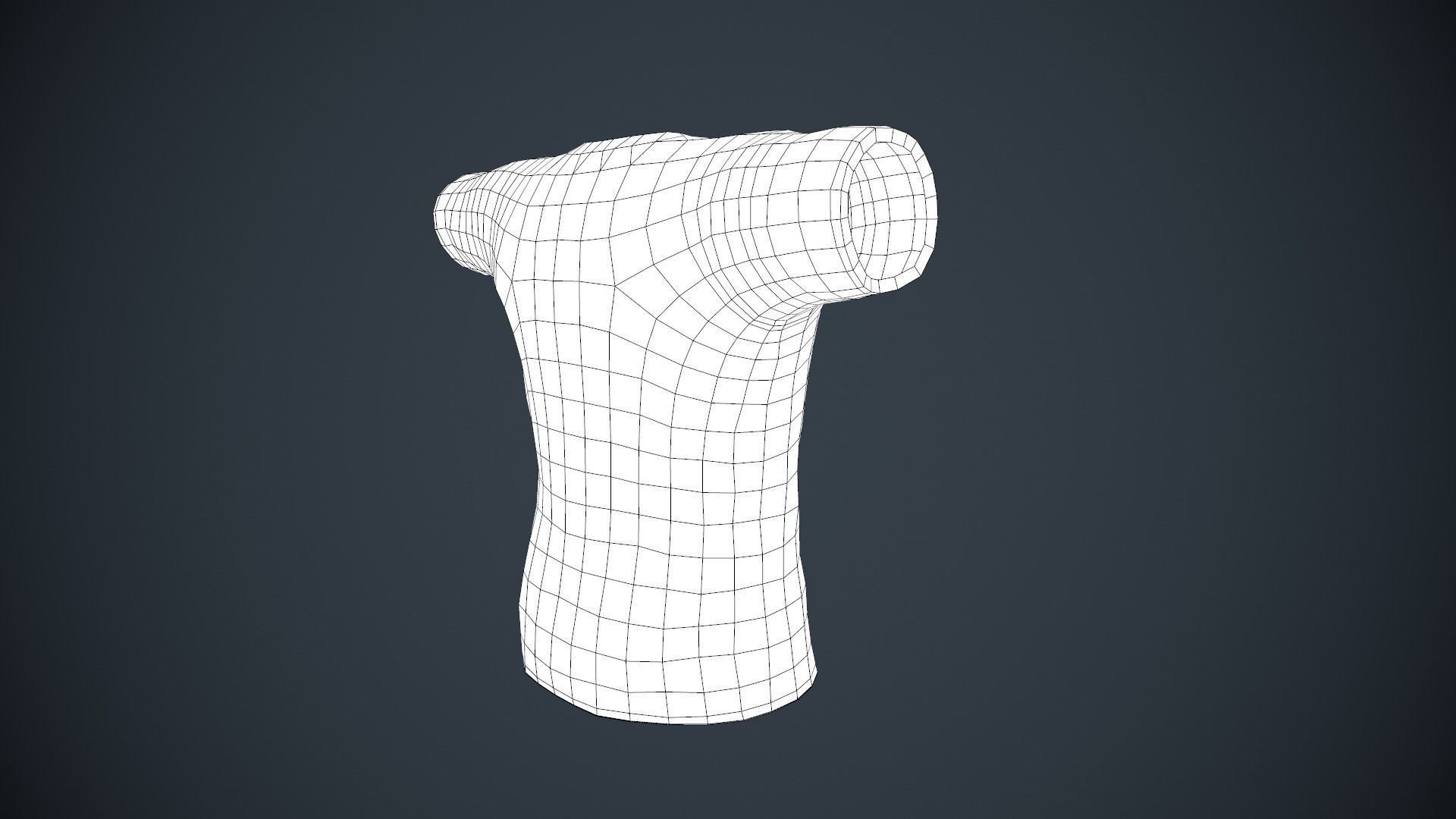 Gray T-Shirt Low-poly 3D model_12