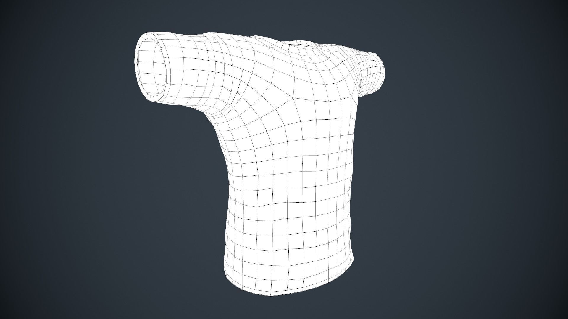 Gray T-Shirt Low-poly 3D model_11