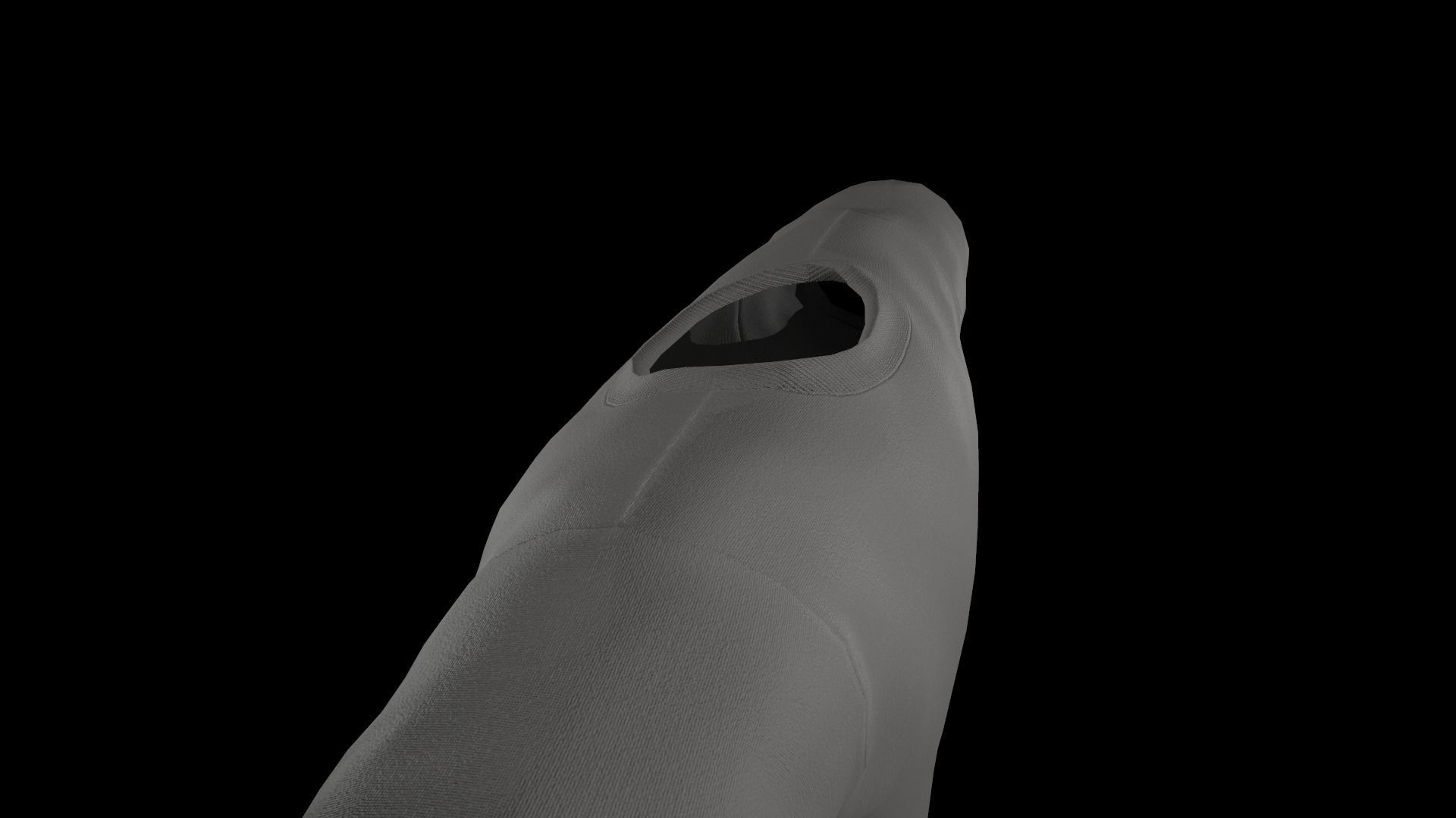 Gray T-Shirt Low-poly 3D model_10