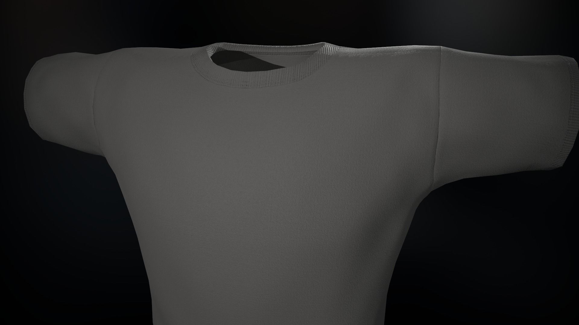 Gray T-Shirt Low-poly 3D model_6
