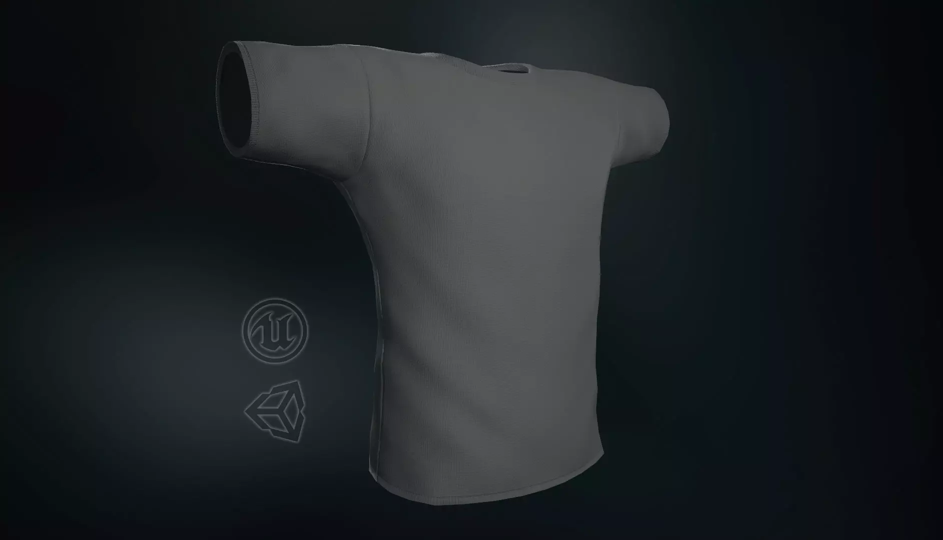 Gray T-Shirt Low-poly 3D model_0