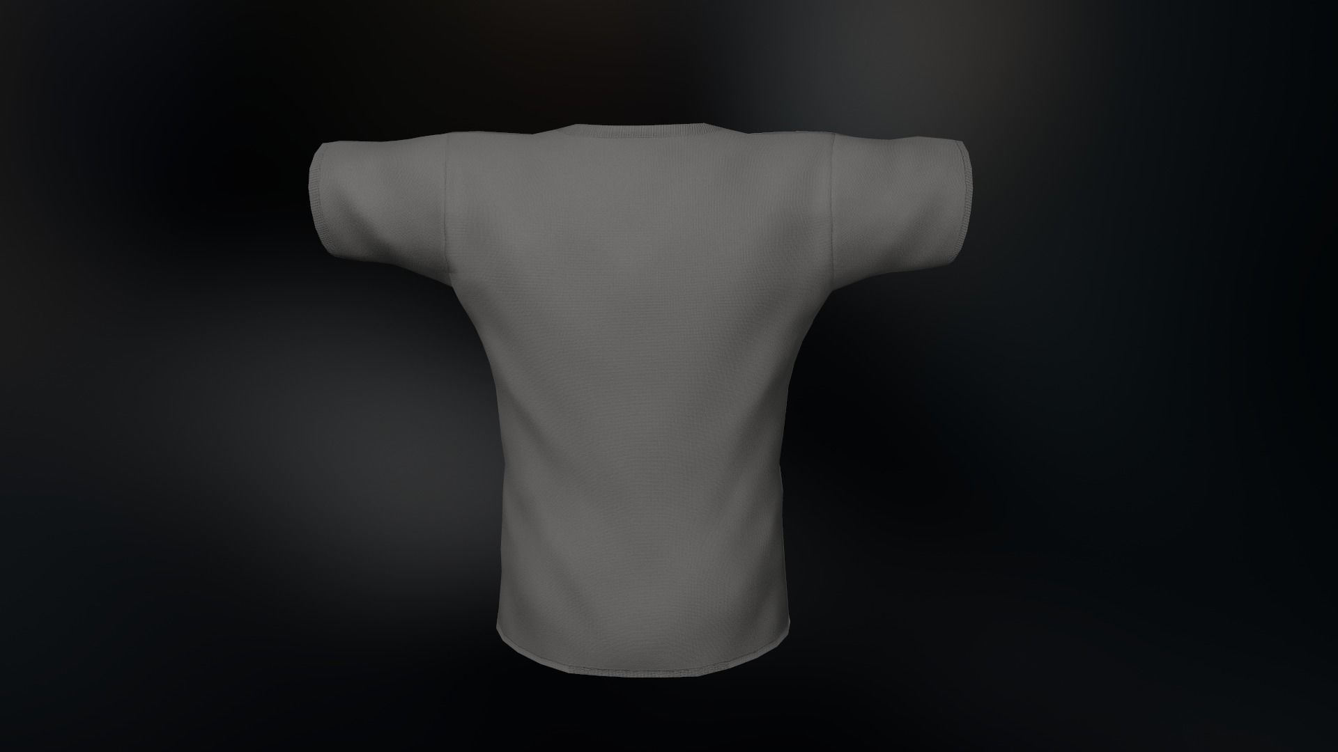 Gray T-Shirt Low-poly 3D model_3