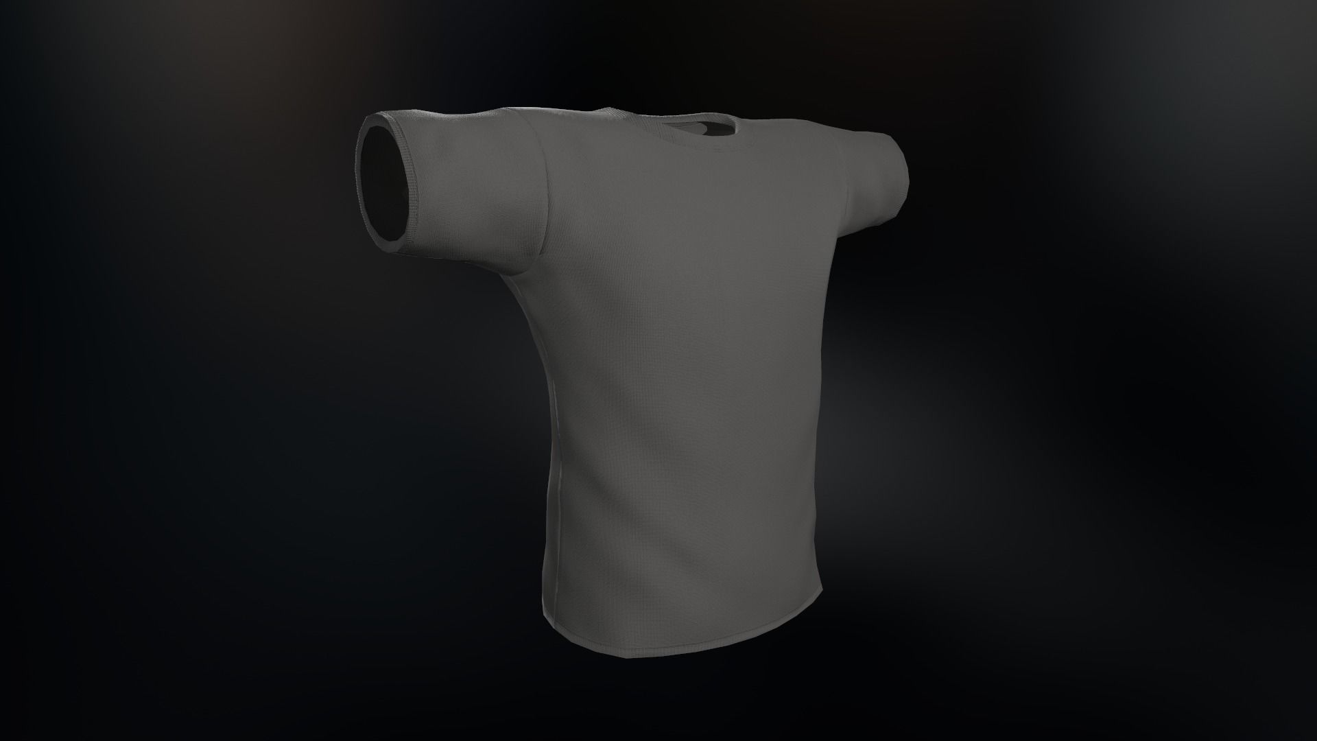 Gray T-Shirt Low-poly 3D model_1