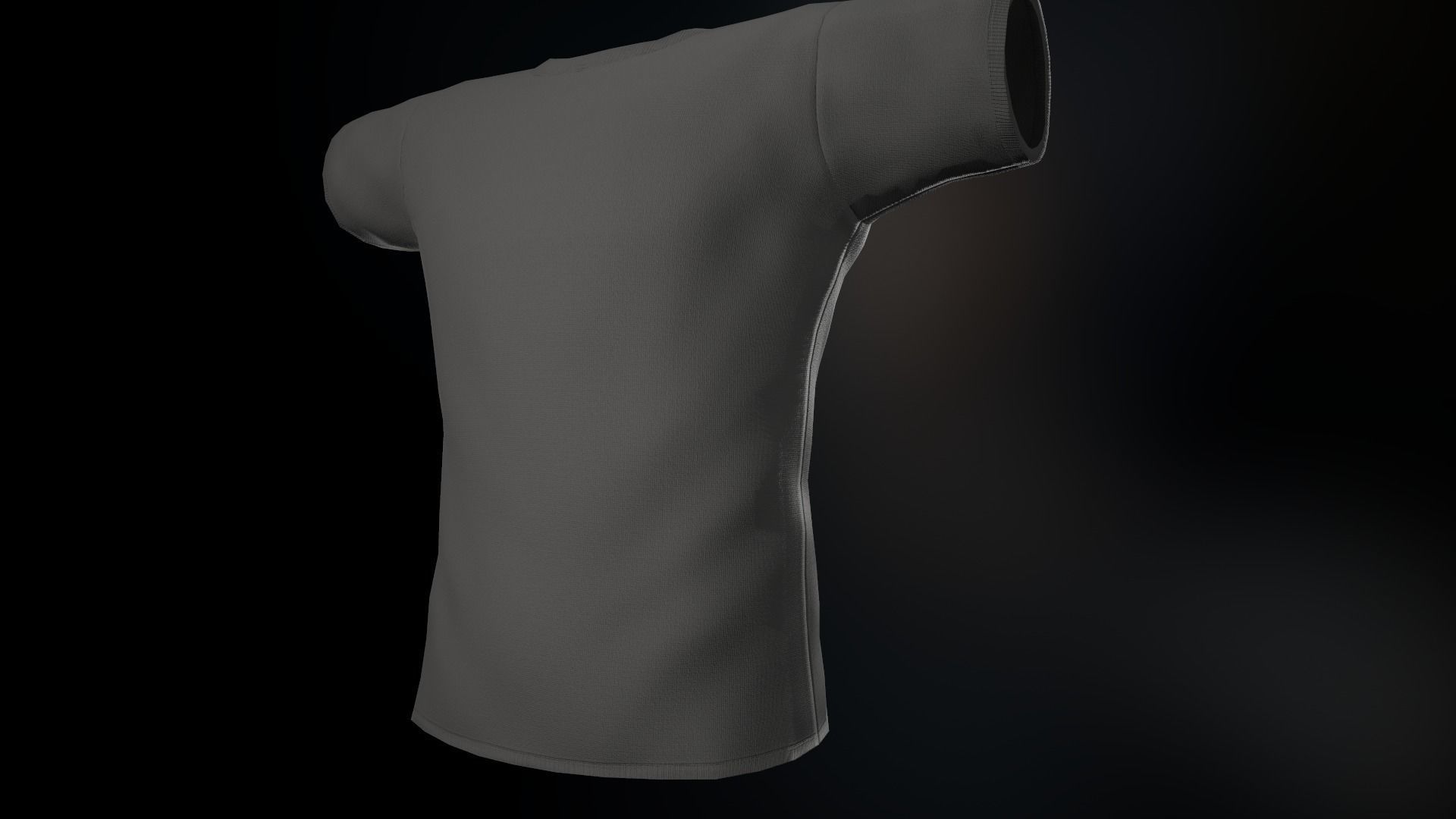 Gray T-Shirt Low-poly 3D model_9