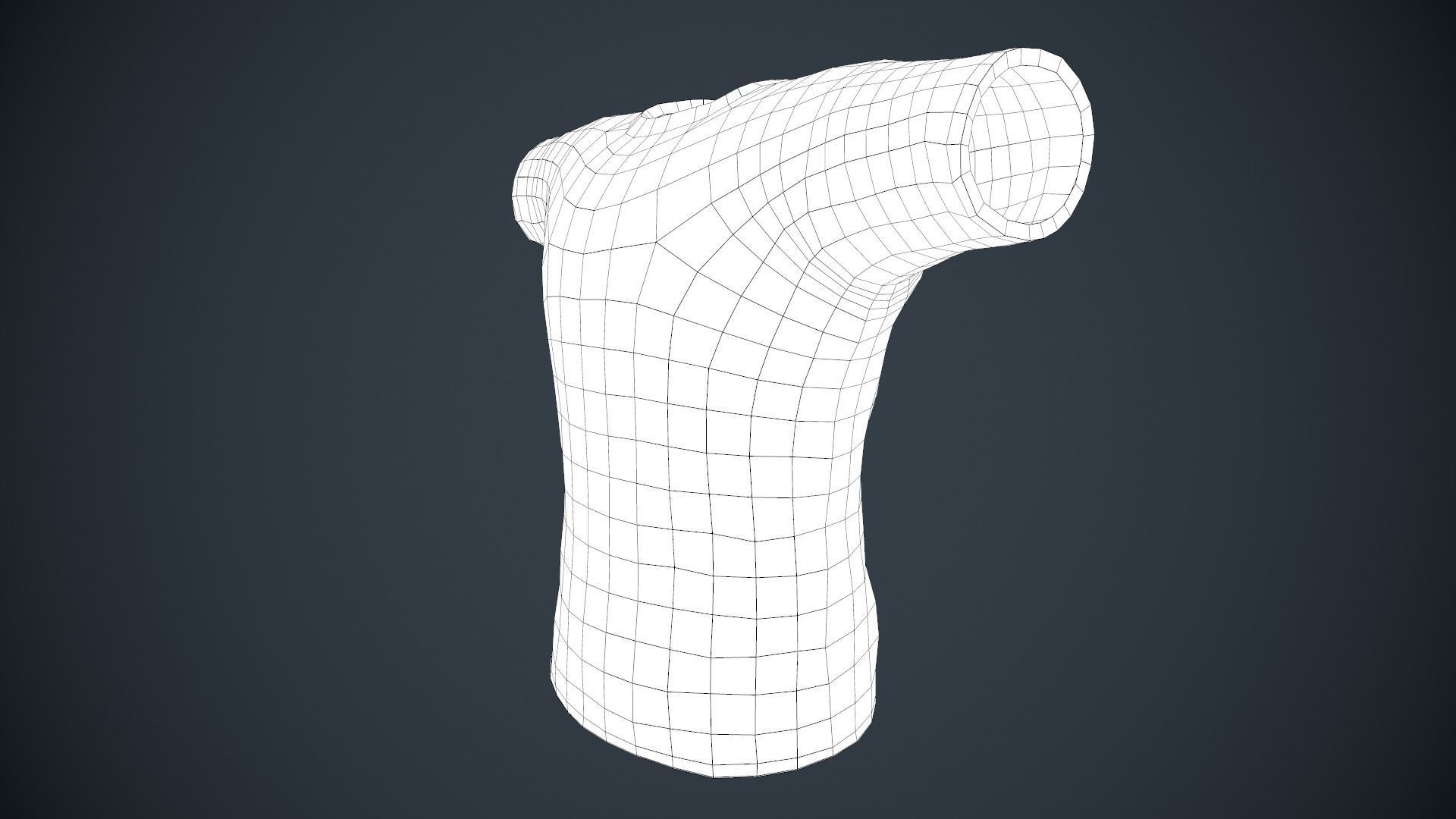 Gray T-Shirt Low-poly 3D model_14