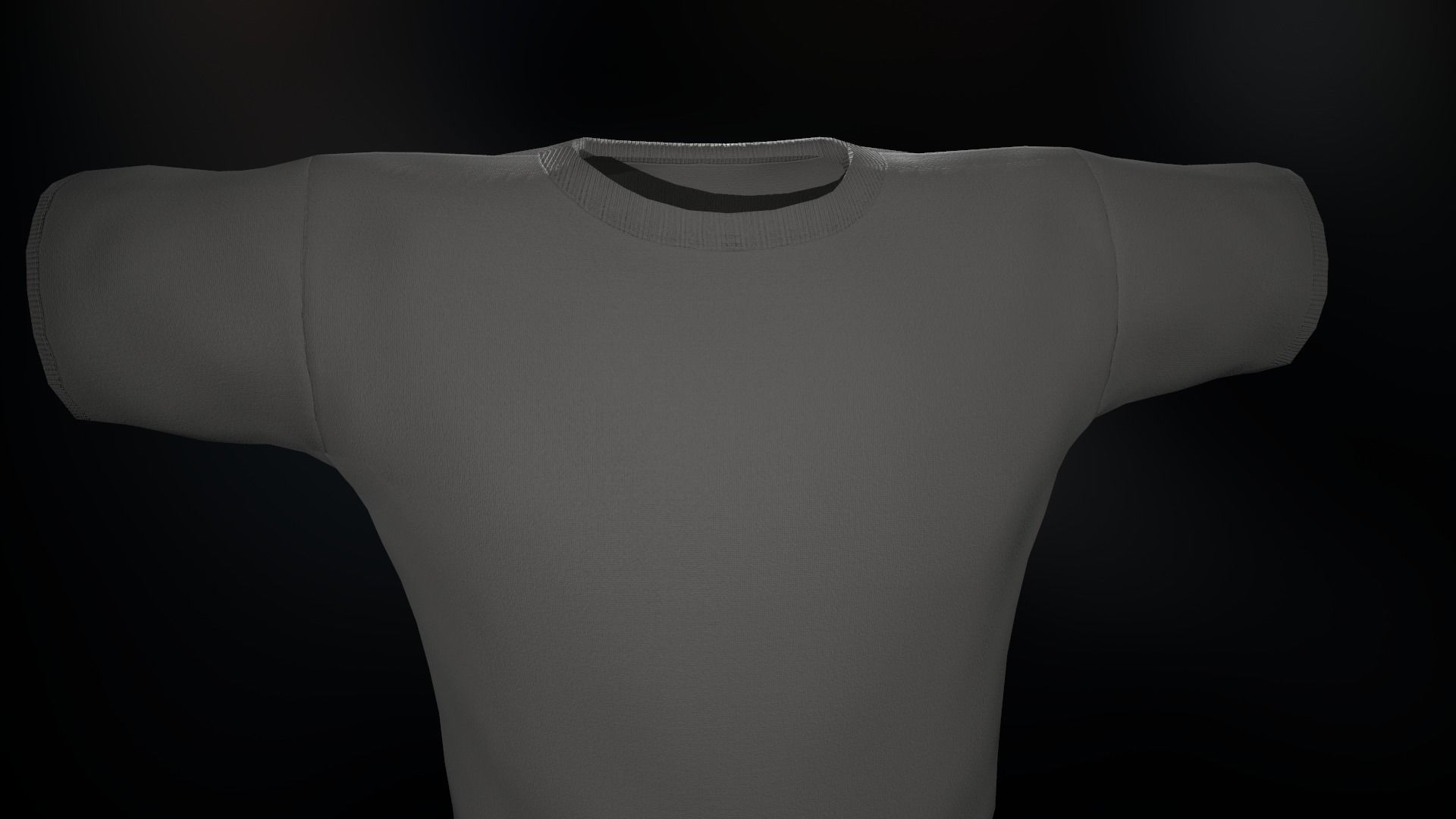 Gray T-Shirt Low-poly 3D model_7