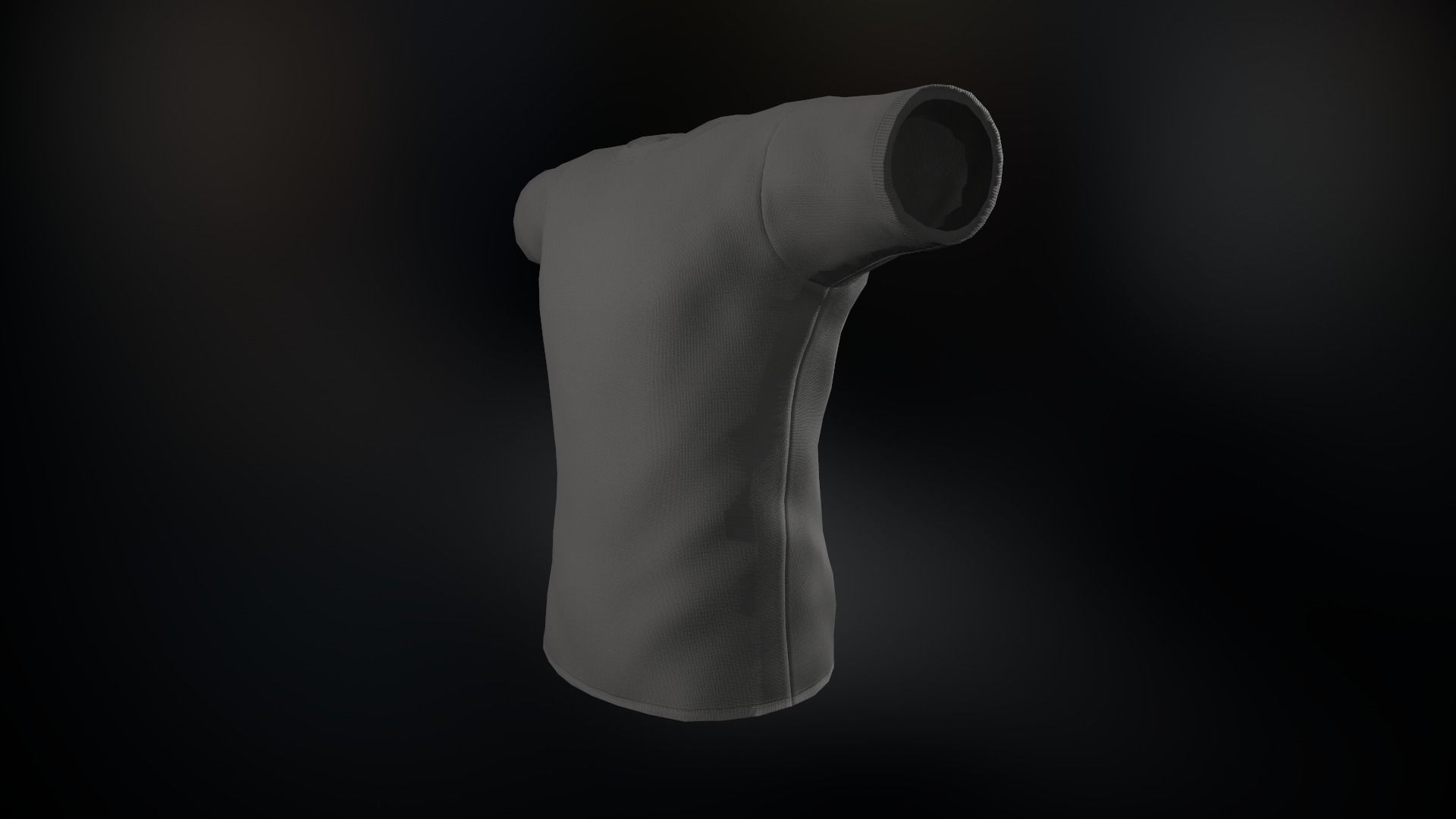 Gray T-Shirt Low-poly 3D model_5