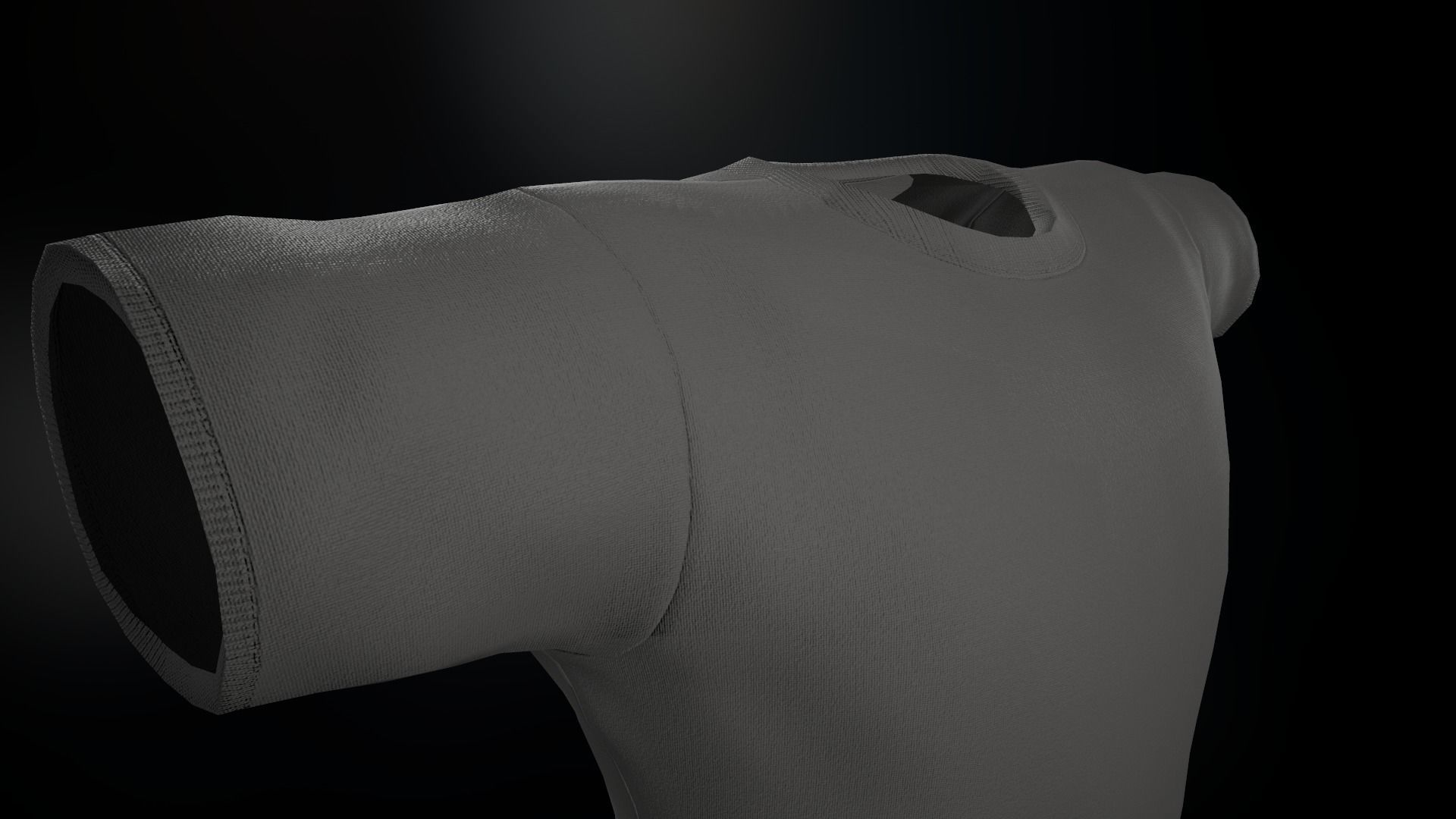 Gray T-Shirt Low-poly 3D model_8