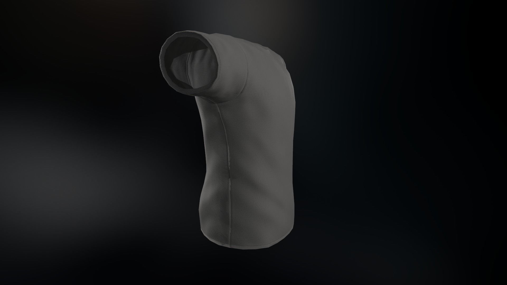 Gray T-Shirt Low-poly 3D model_2