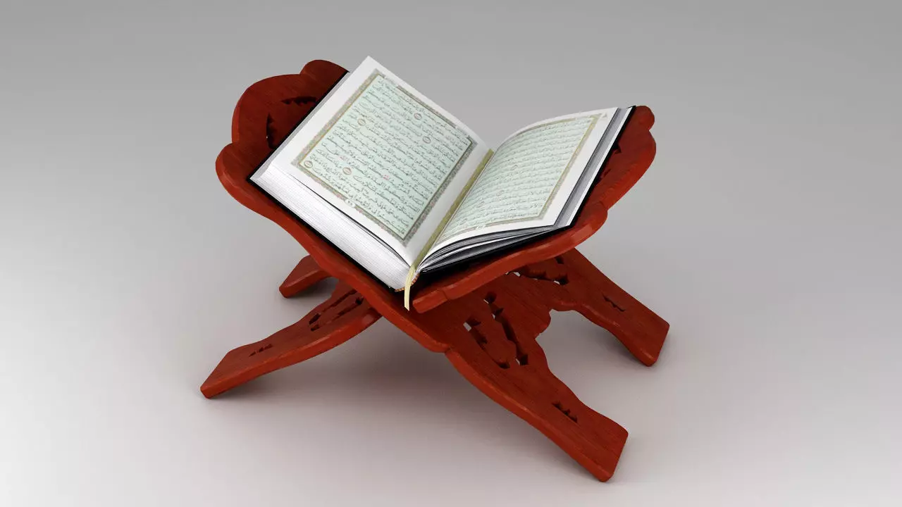 Holy Quran Book with Holder 3D model