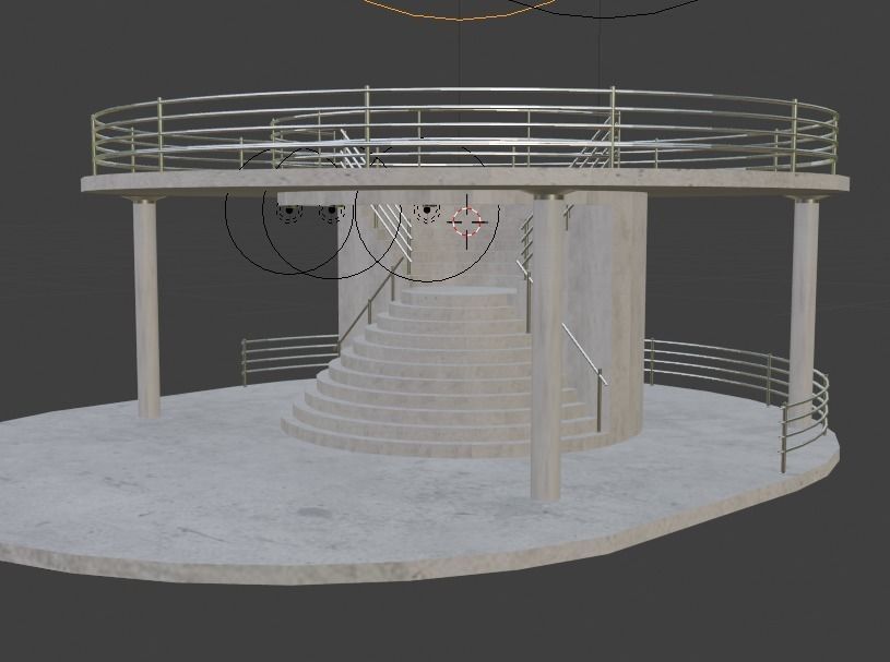 Stairway circular staircase 3D model_8