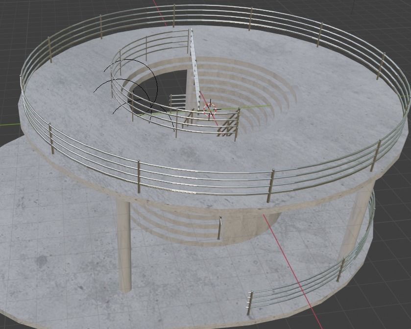 Stairway circular staircase 3D model_7