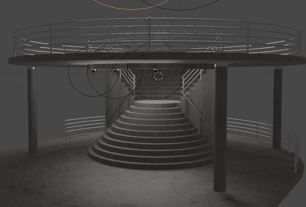 Stairway circular staircase 3D model_2