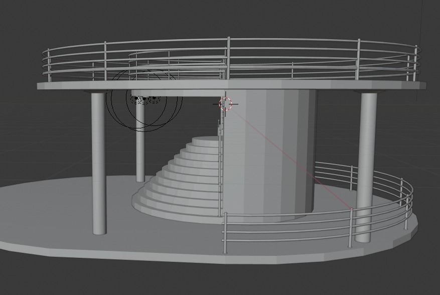 Stairway circular staircase 3D model_6