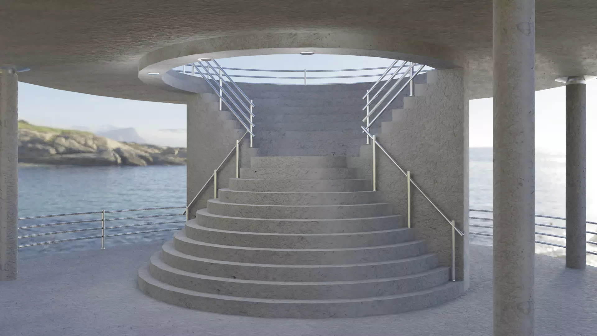 Stairway circular staircase 3D model_0