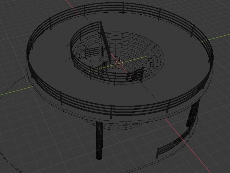 Stairway circular staircase 3D model_4