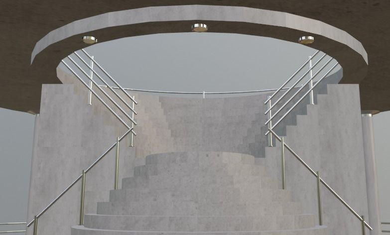 Stairway circular staircase 3D model_10