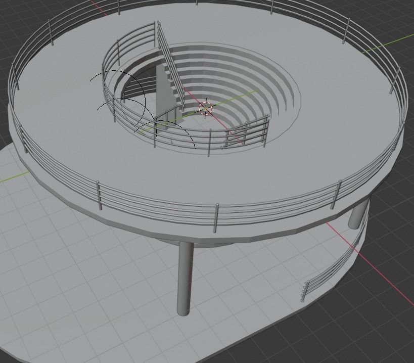 Stairway circular staircase 3D model_5