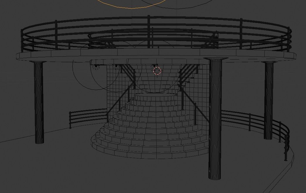 Stairway circular staircase 3D model_3