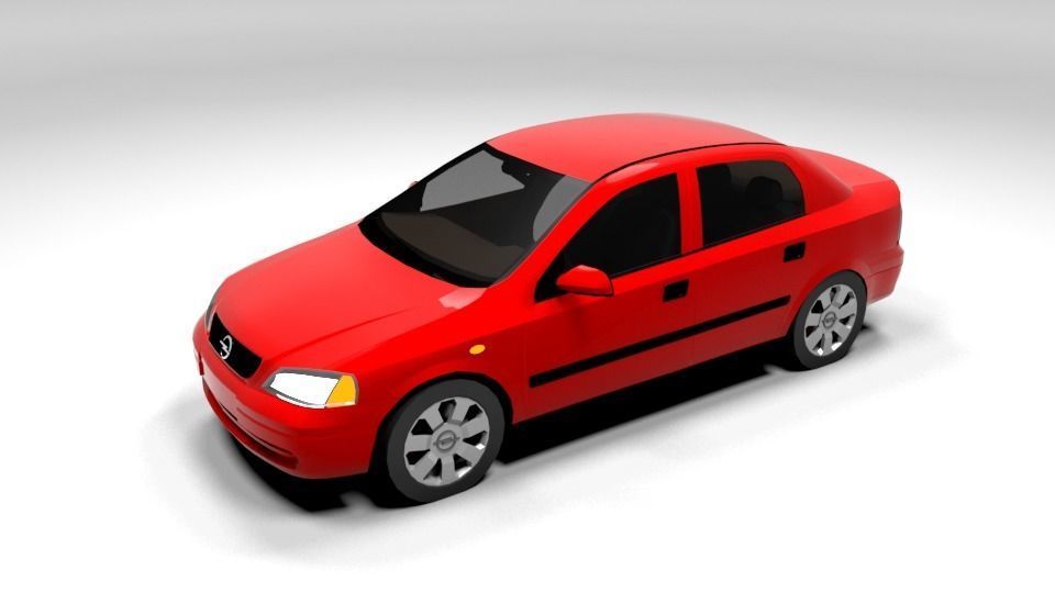 OPEL ASTRA G 4 DOOR LOWPOLY Low-poly 3D model_4