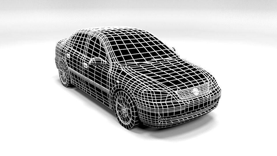OPEL ASTRA G 4 DOOR LOWPOLY Low-poly 3D model_1