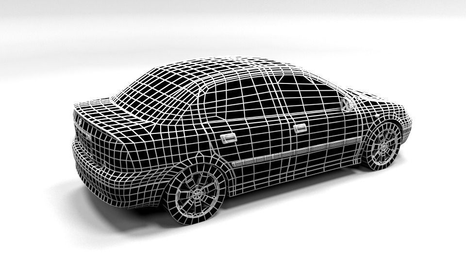 OPEL ASTRA G 4 DOOR LOWPOLY Low-poly 3D model_7