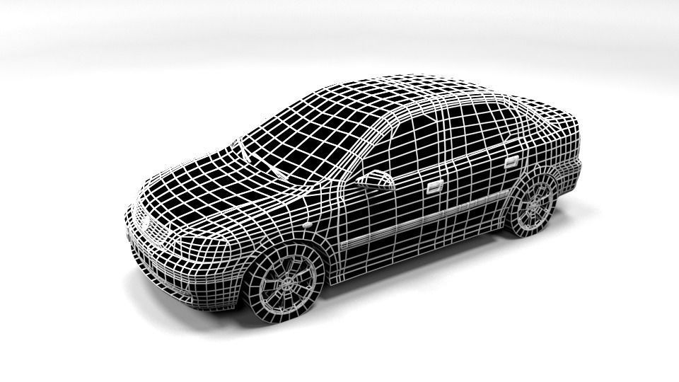 OPEL ASTRA G 4 DOOR LOWPOLY Low-poly 3D model_5