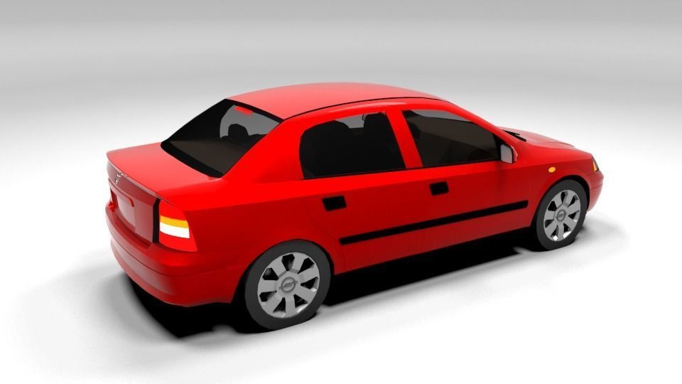 OPEL ASTRA G 4 DOOR LOWPOLY Low-poly 3D model_6