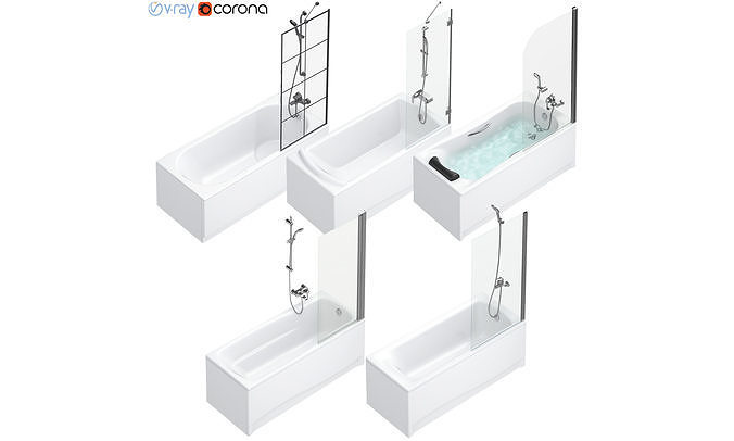 Bath Villeroy and Boch -Sanitana -Roca -Ideal and Cersanit set93 3D model