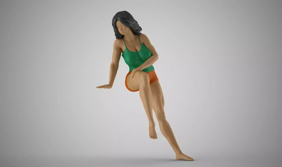 Woman Posing on Table 3D print model