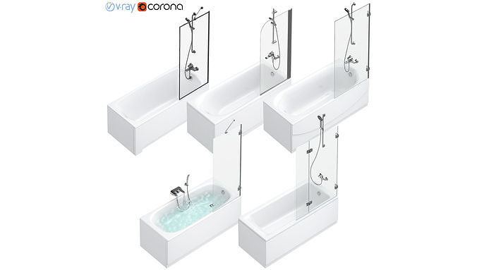 Bath Villeroy and Boch -Sanitana -Roca -Ideal and Cersanit set94 3D model