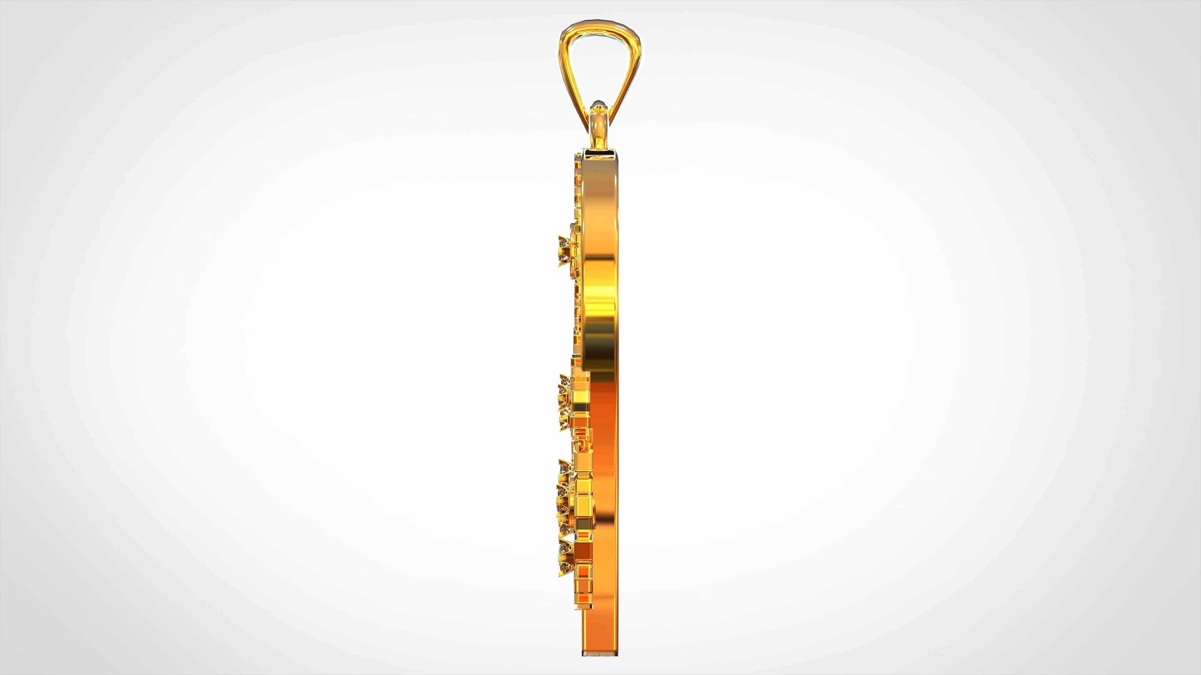 Heart And Gears Pendant 3D print model_2