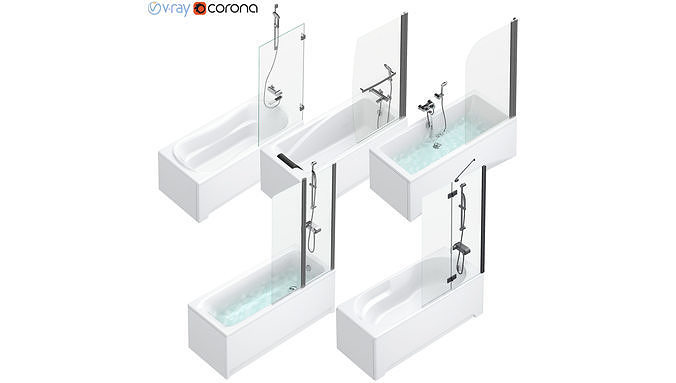 Bath Villeroy Boch -Sanitana -Roca -Ravak -Ideal -Cersanit set95 3D model