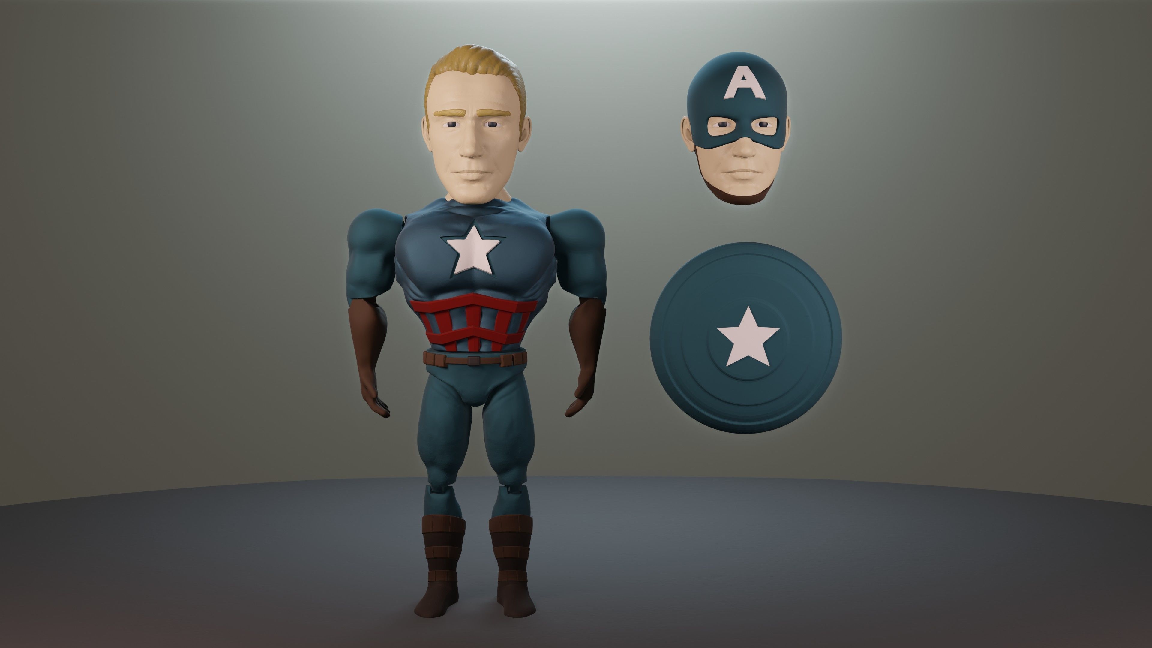 CAPITAN AMERICA ARTICULADO 3D print model_3