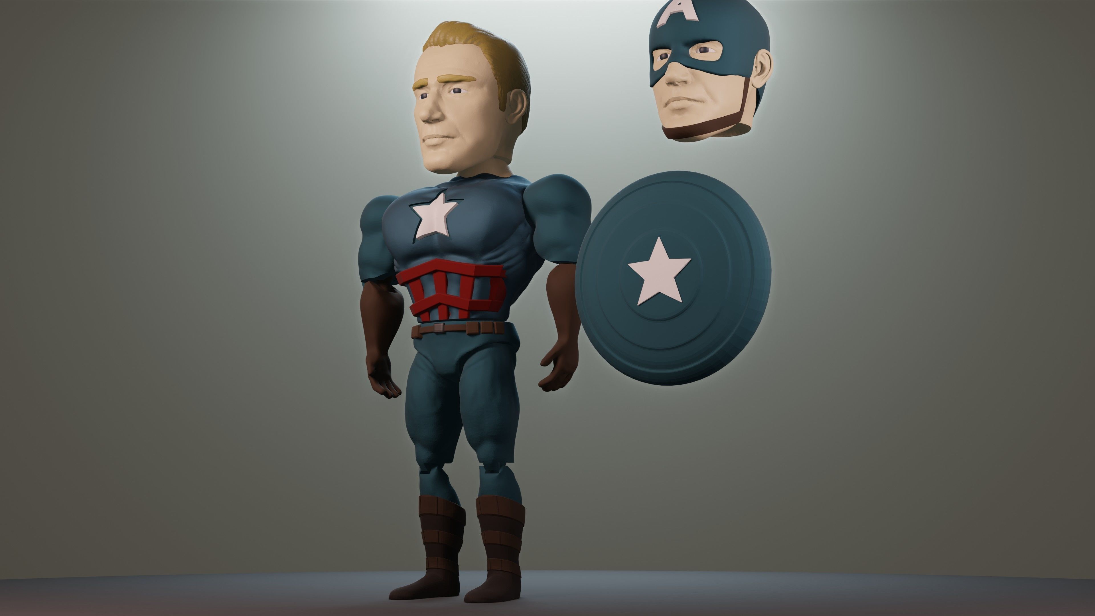 CAPITAN AMERICA ARTICULADO 3D print model_1