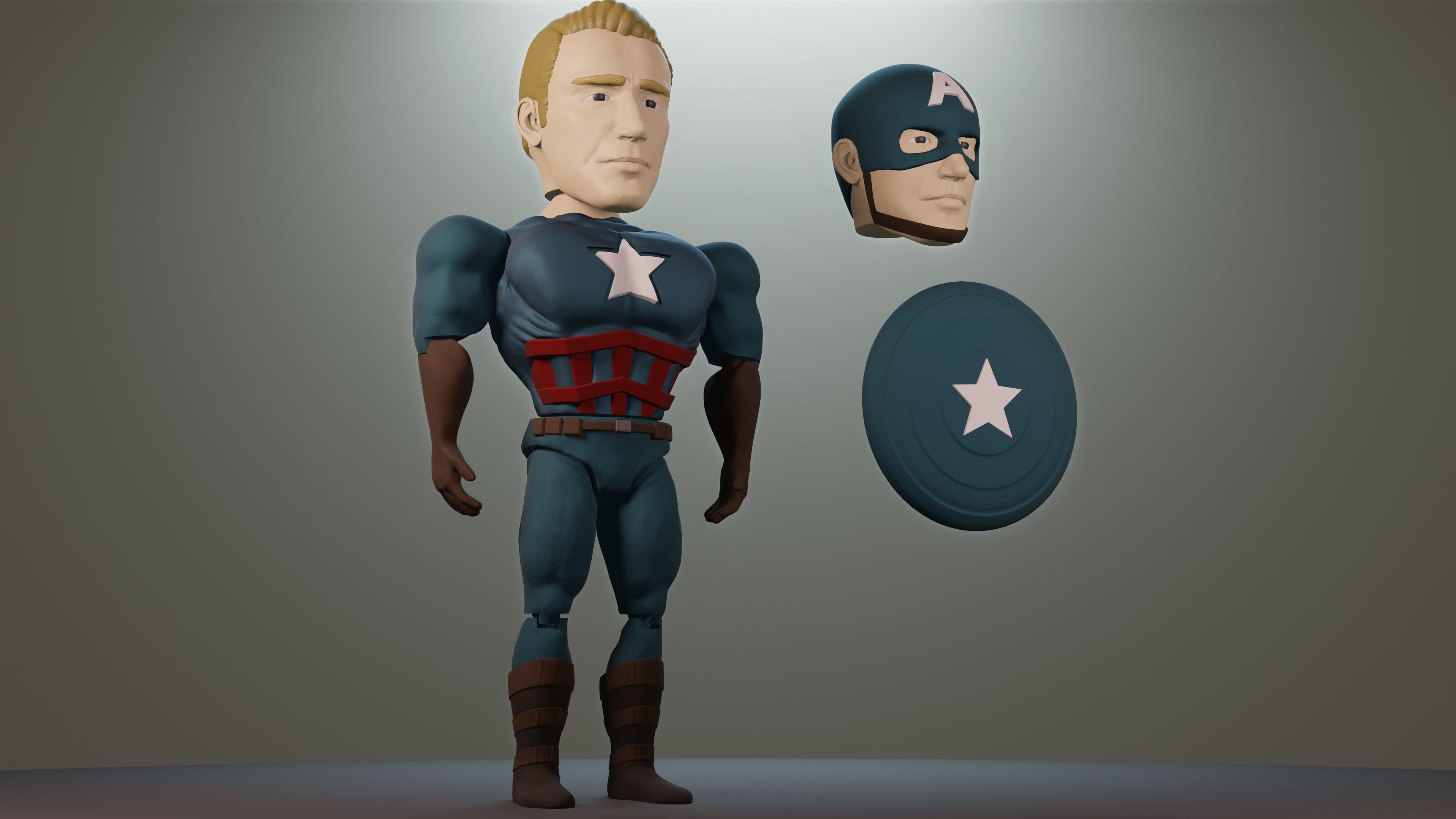 CAPITAN AMERICA ARTICULADO 3D print model_2