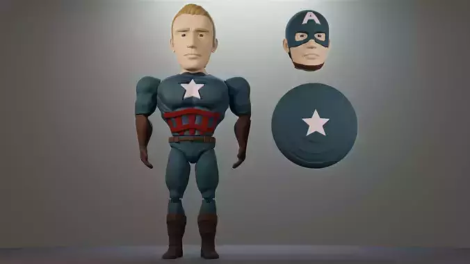 CAPITAN AMERICA ARTICULADO 3D print model