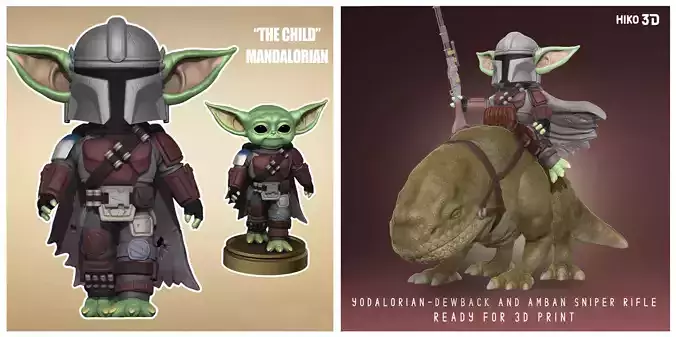 The Yodalorian Collection - Mandalorian - 3D Fan Art -  