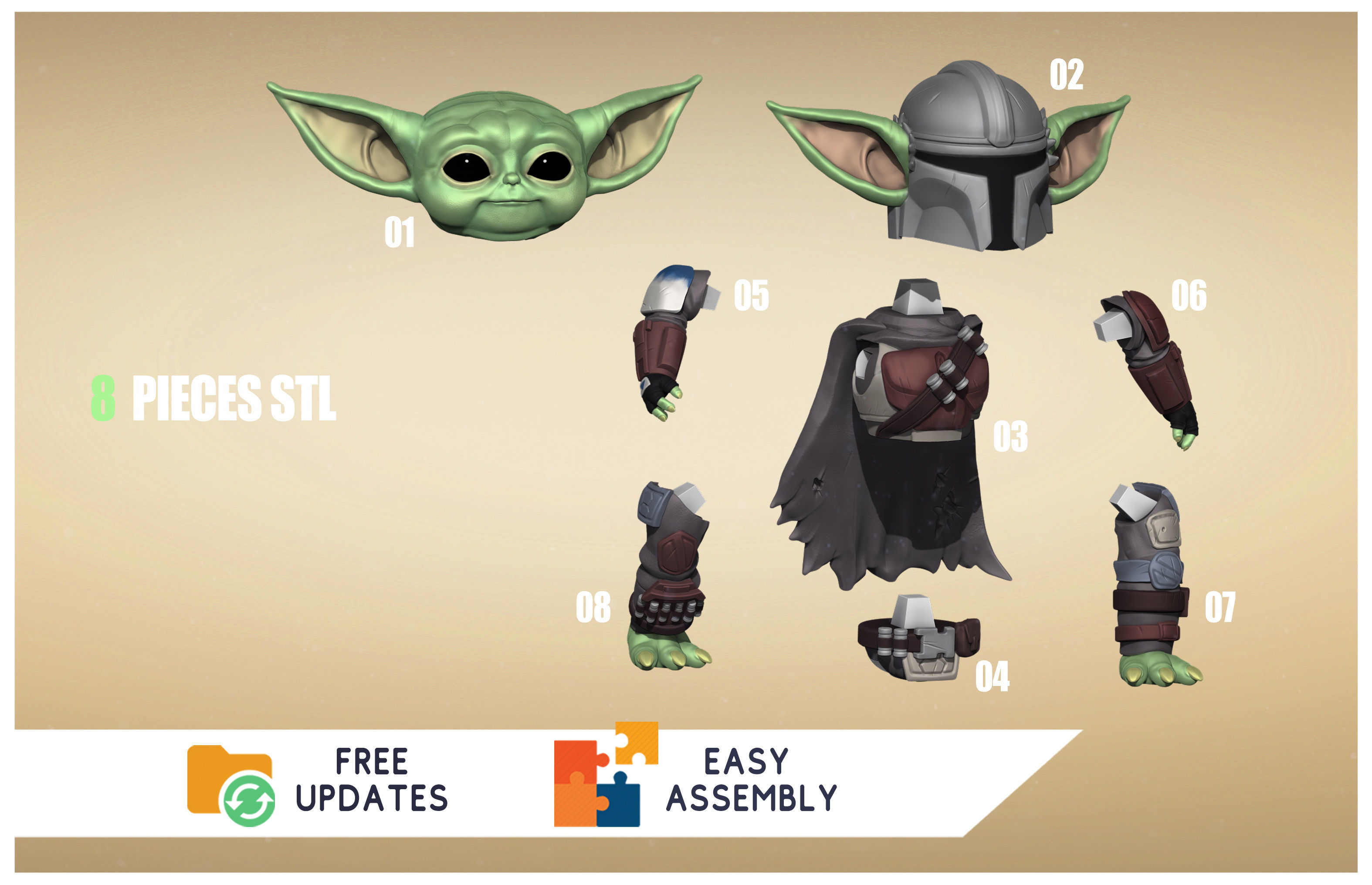 The Yodalorian Collection - Mandalorian - 3D Fan Art - _16