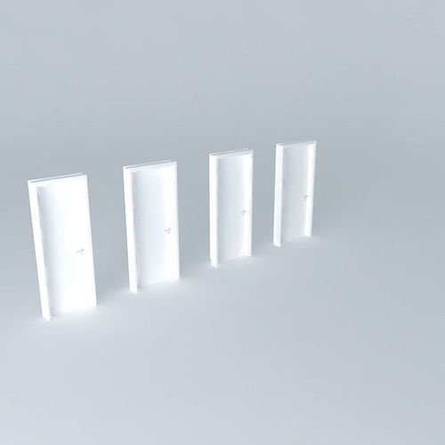 White Lacquer door Full Free 3D model