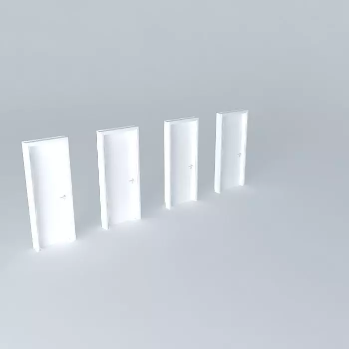 White Lacquer door Full Free 3D model_0