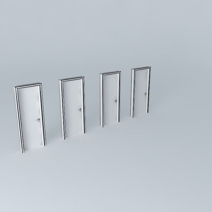 White Lacquer door Full Free 3D model_3