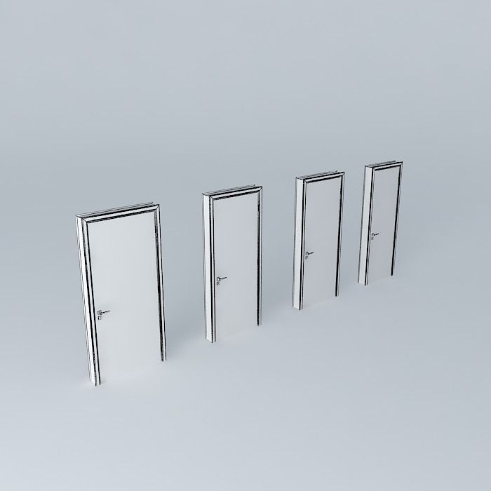 White Lacquer door Full Free 3D model_4