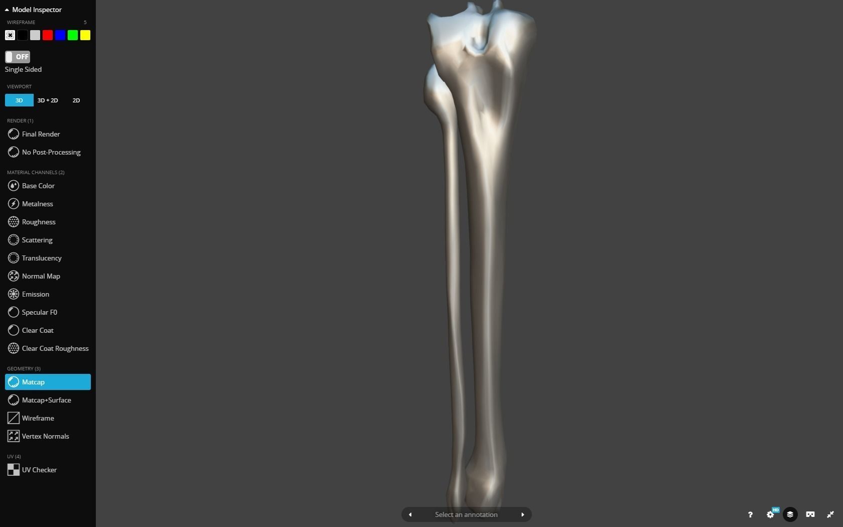 Tibia And Fibula Low-poly 3D model_20