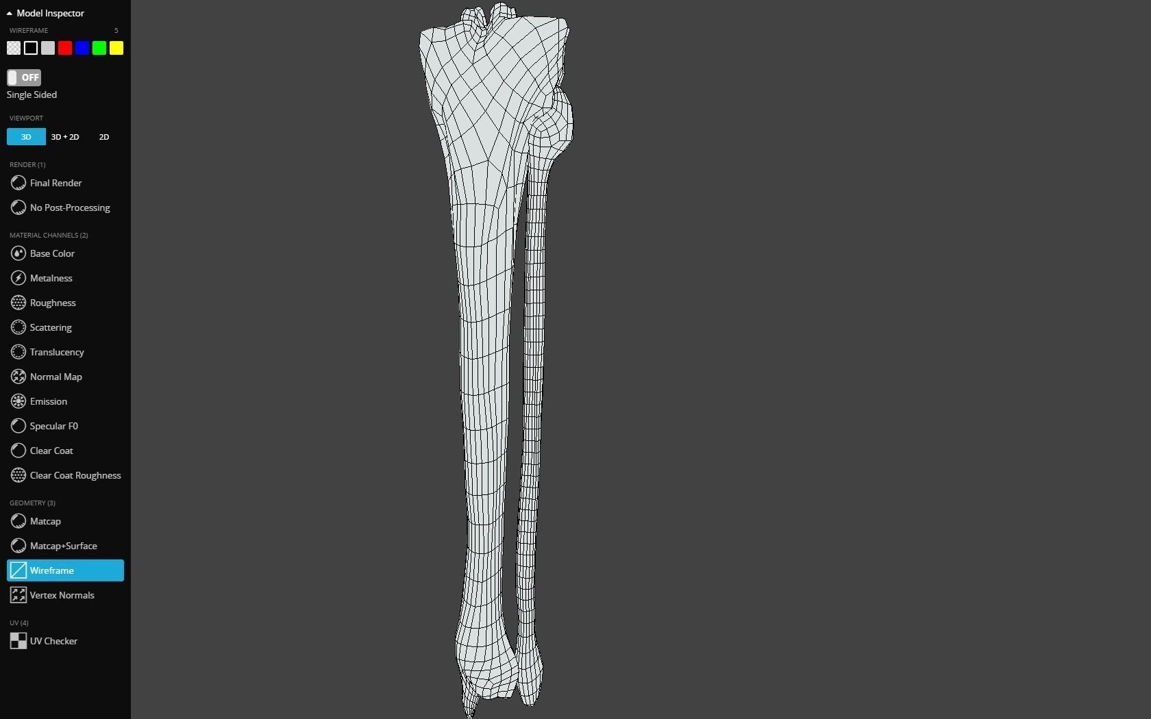 Tibia And Fibula Low-poly 3D model_28