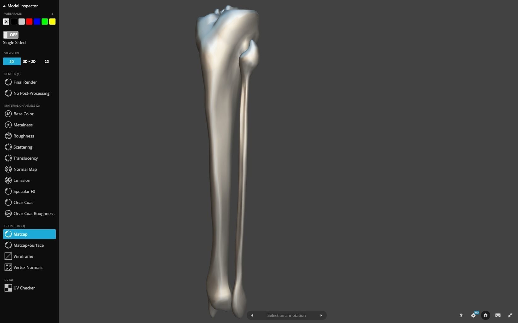 Tibia And Fibula Low-poly 3D model_19