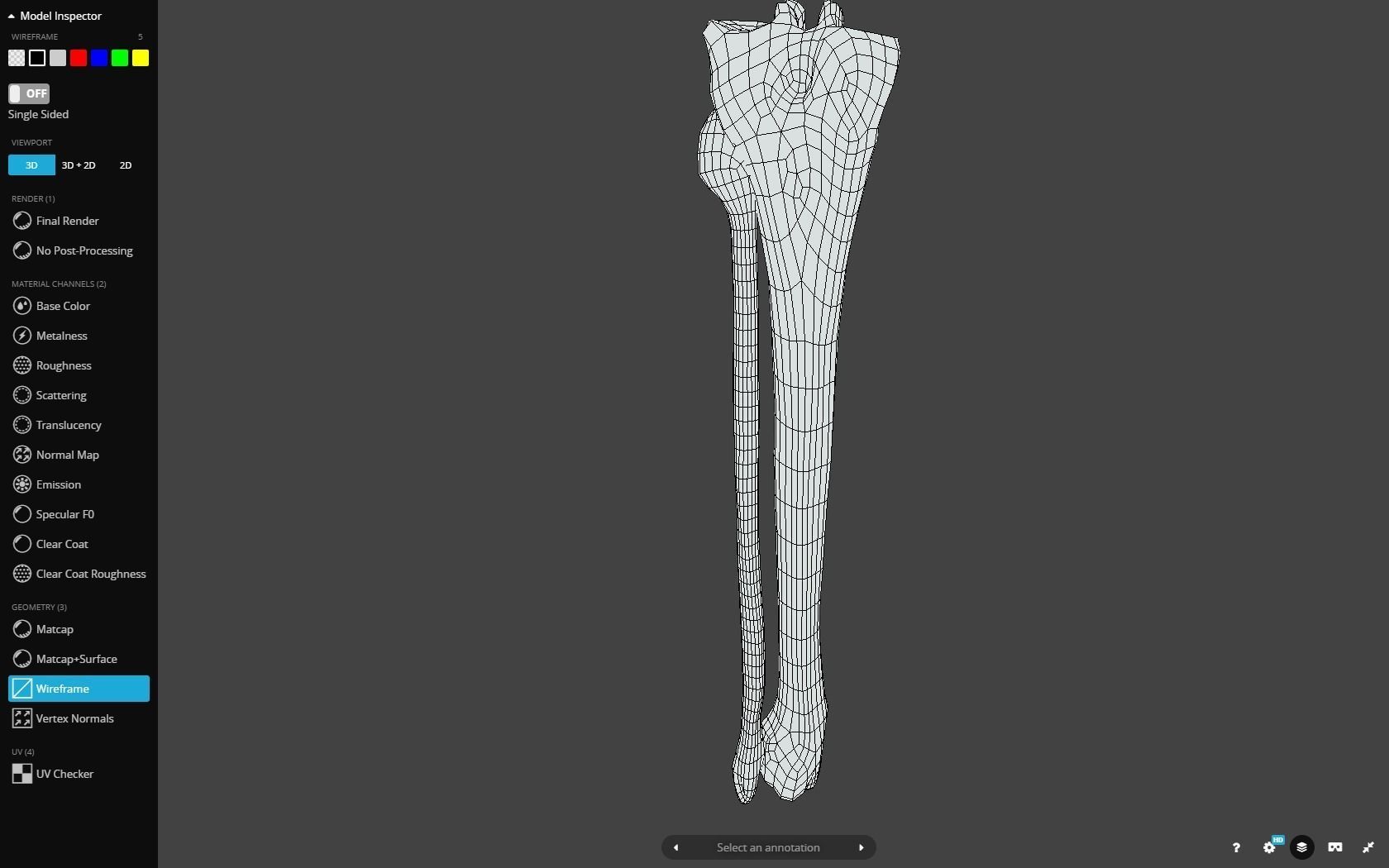 Tibia And Fibula Low-poly 3D model_26
