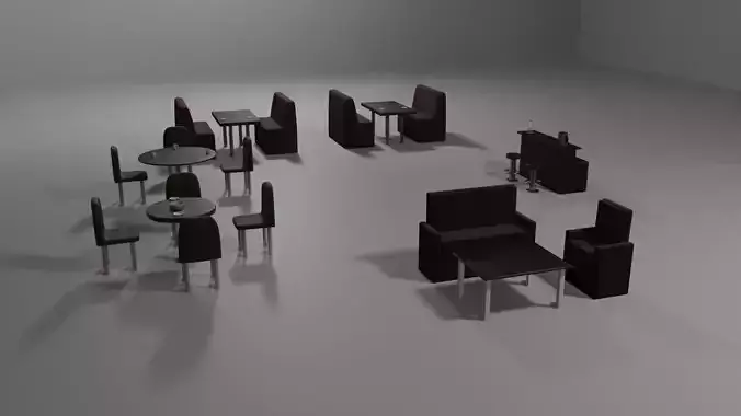 Cafe Interior Assets Pack 3D model
