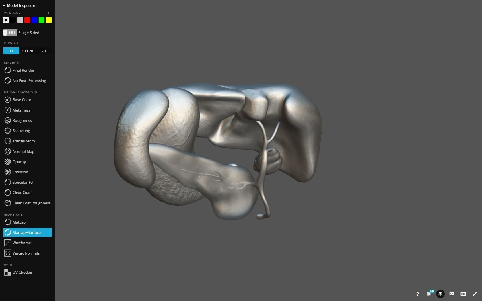 Liver - Spleen - Pancreas and relations Low-poly 3D model_32