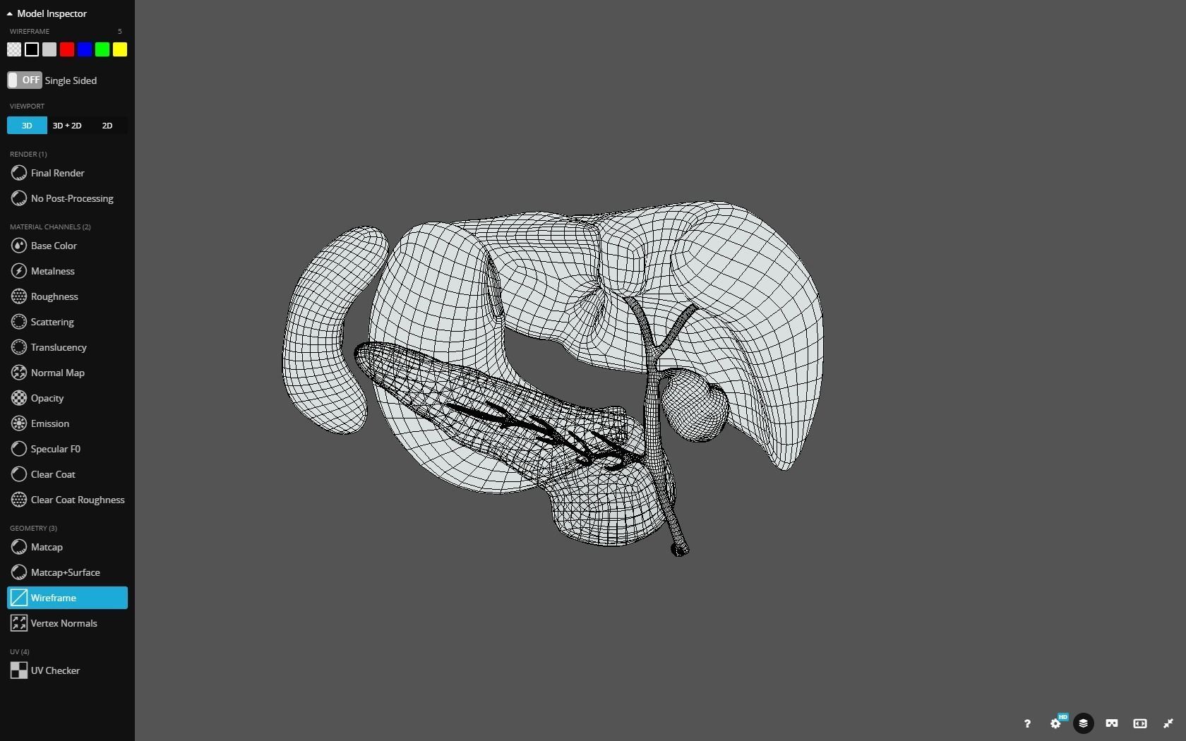 Liver - Spleen - Pancreas and relations Low-poly 3D model_22